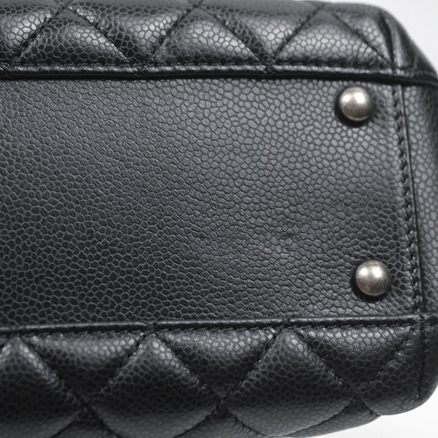 Chanel Quilted Small City Shopping Bag Black Caviar Ruthenium Hardware