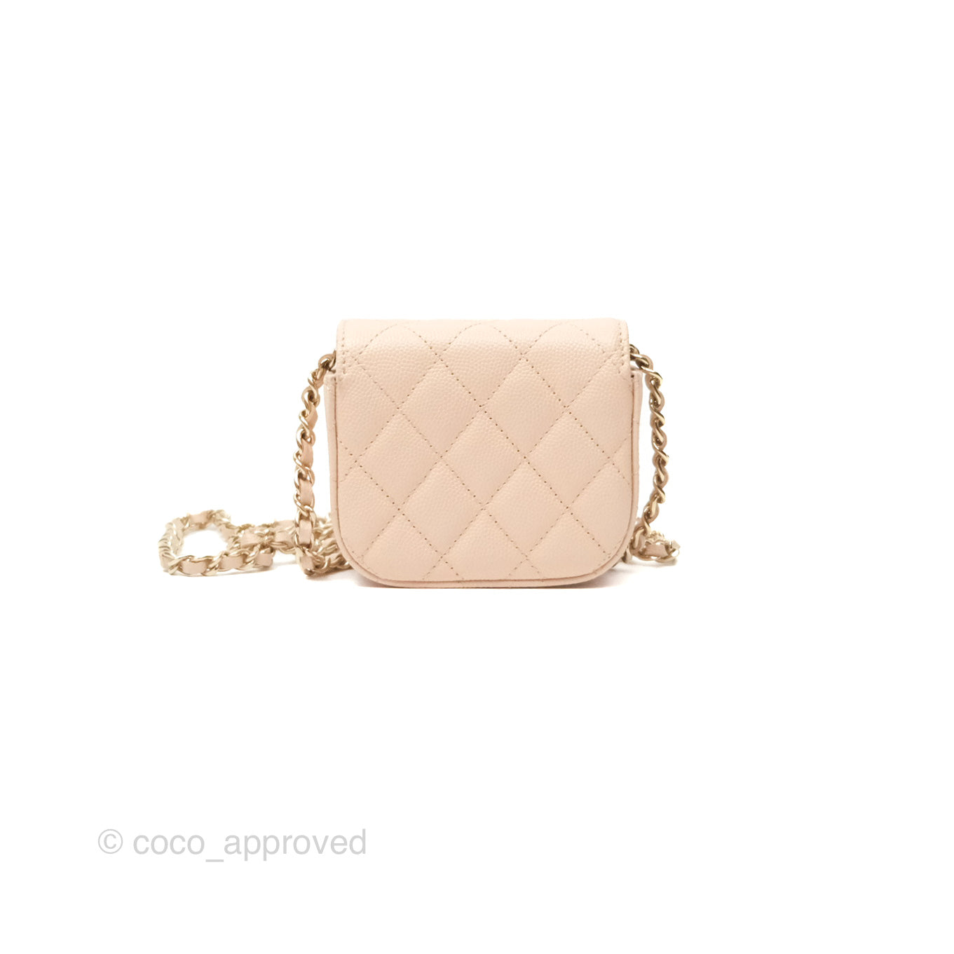 Chanel Mini Clutch With Chain Light Pink Caviar Gold Hardware