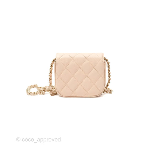 Chanel Mini Clutch With Chain Light Pink Caviar Gold Hardware