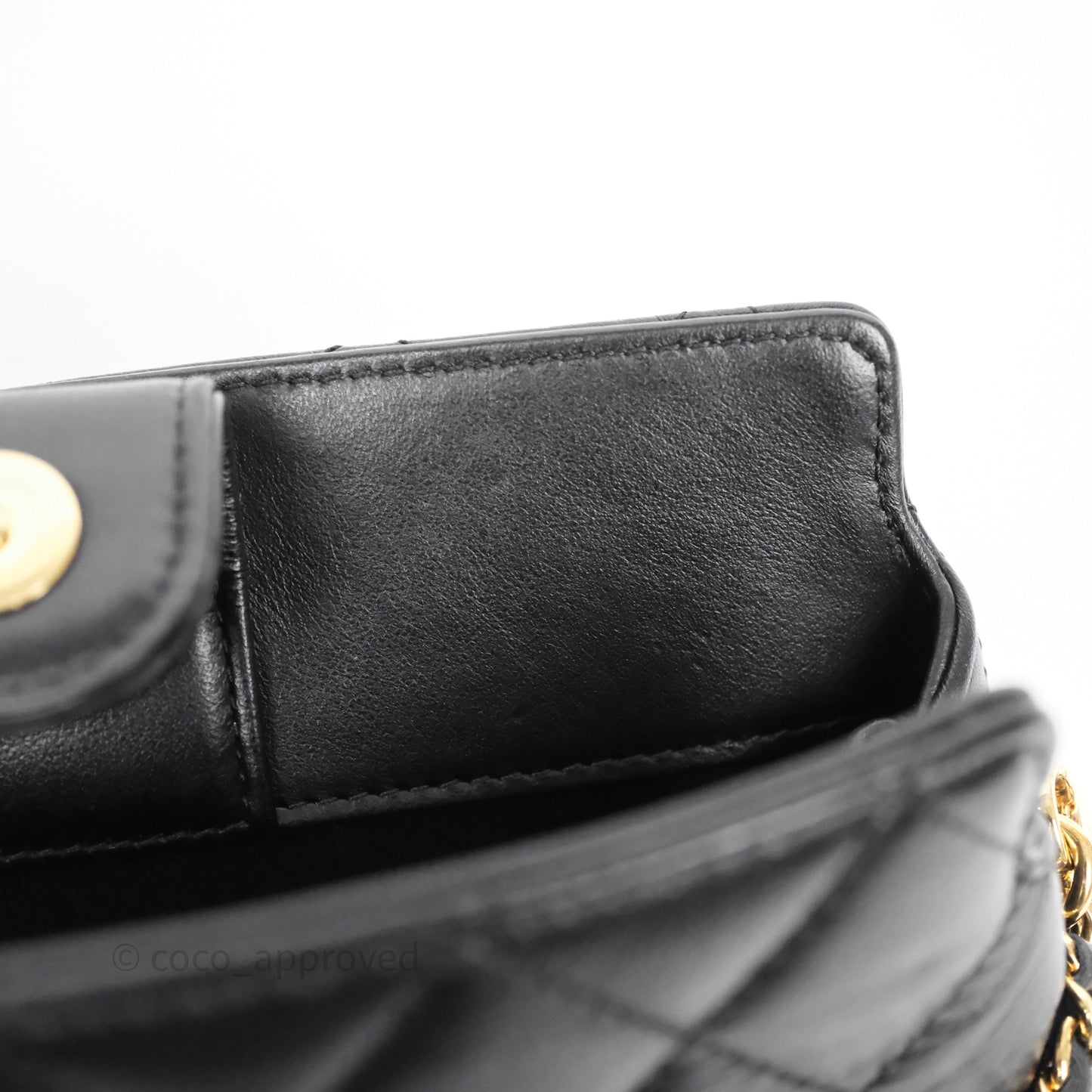 Chanel Clutch With Heart Chain Black Lambskin Gold Hardware