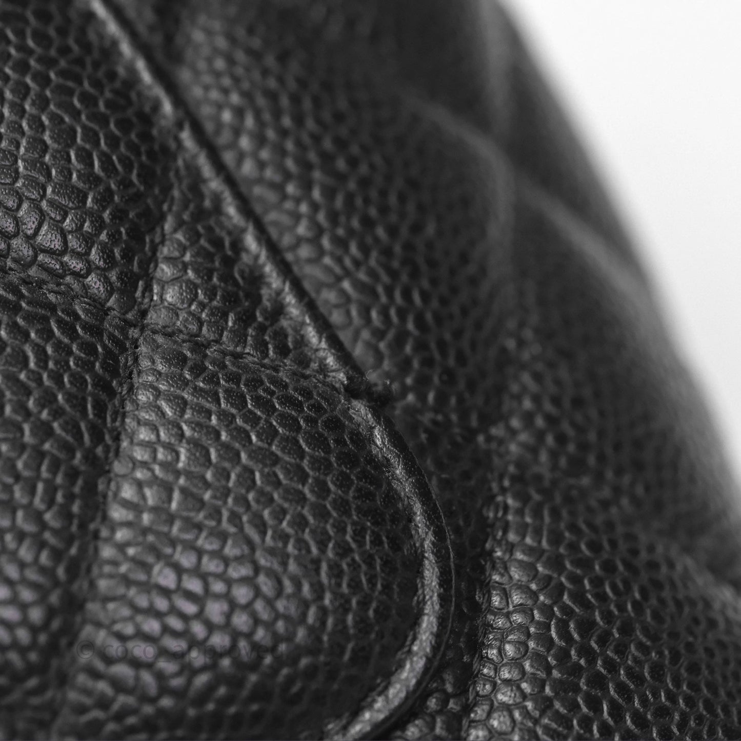 Chanel Vintage Medallion CC Black Caviar Tote Bag Gold Hardware