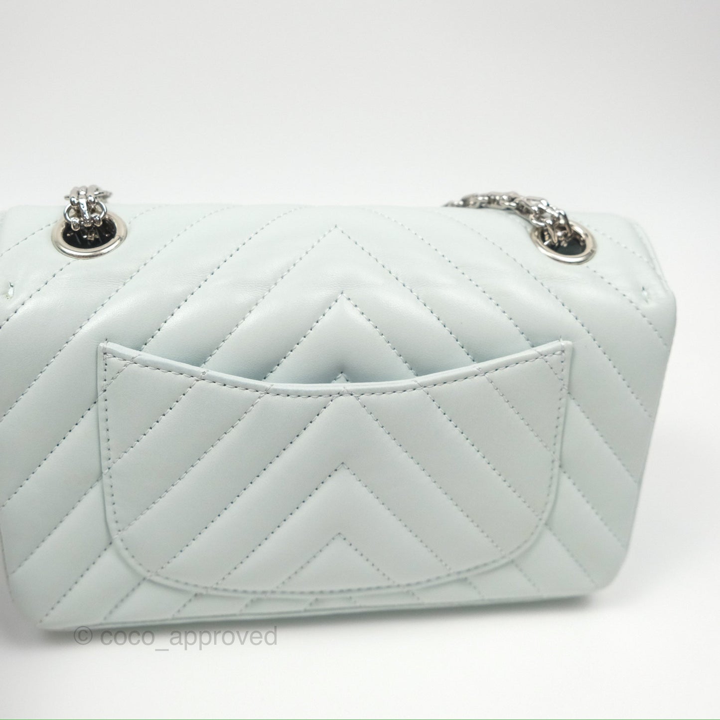 Chanel Mini Reissue 224 Blue Aged Calfskin Silver Hardware