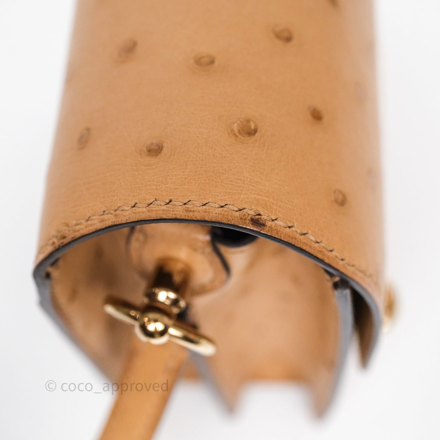 Hermès Roulis Mini 18 Chai 0M Ostich Gold Hardware