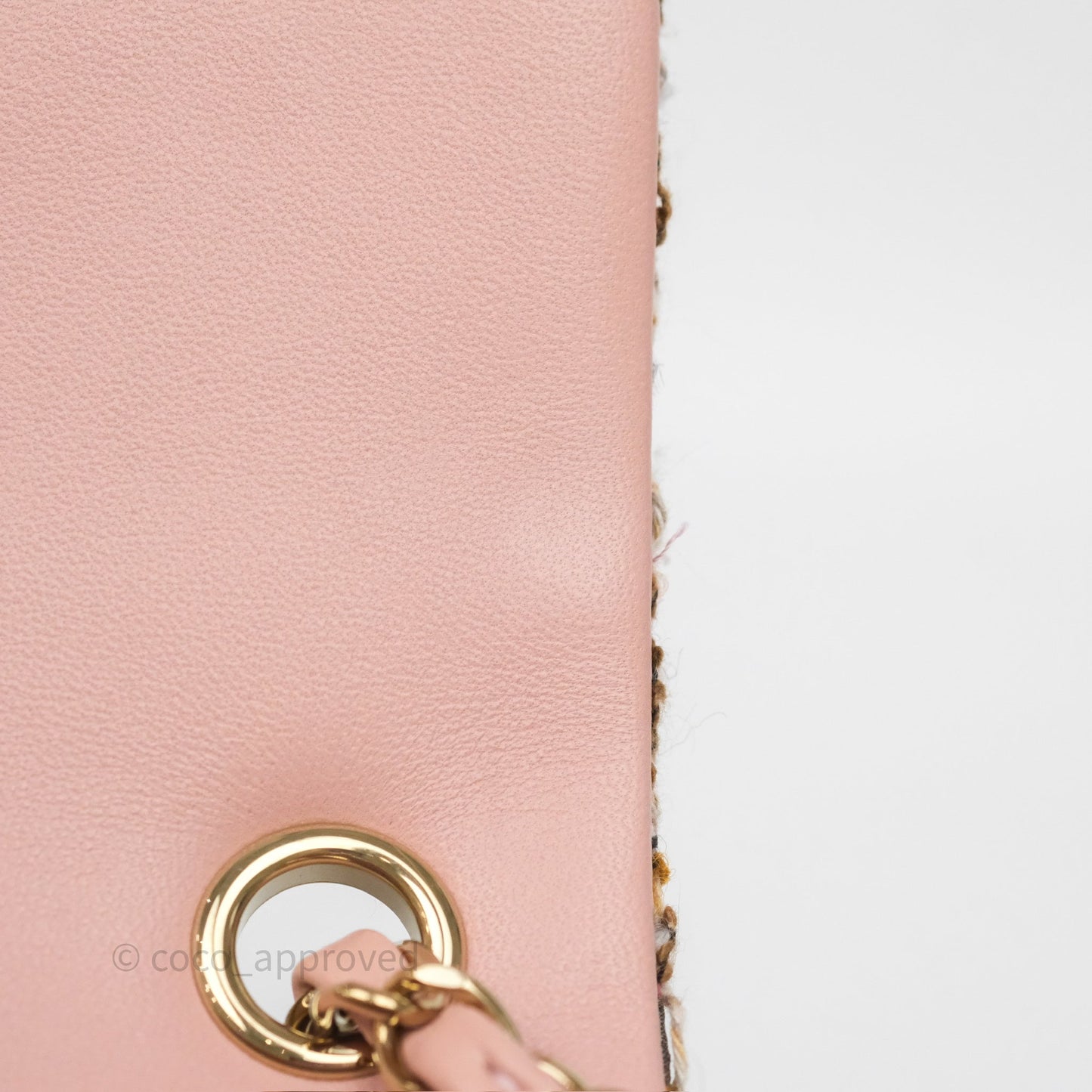 Chanel Mini Rectangular Pink Burgundy Tweed Gold Hardware 23K