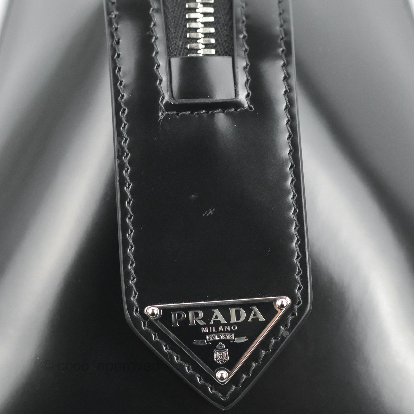 Prada Small Supernova Handbag Brushed Leather Black