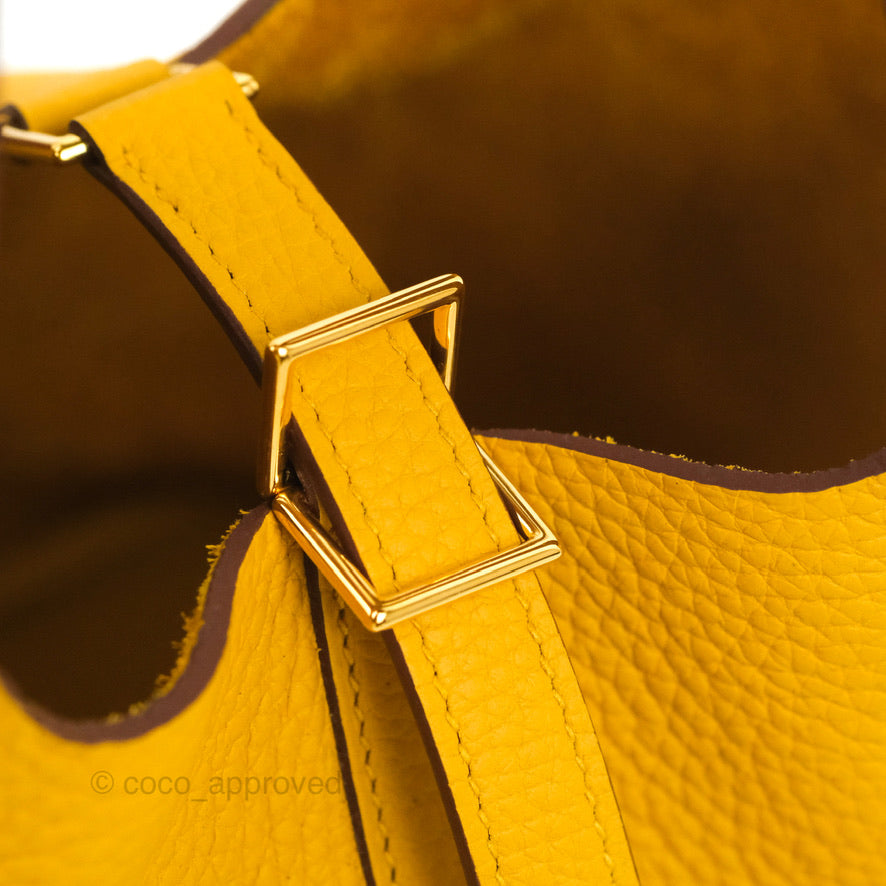 Hermès Picotin Lock 18 Jaune Ambre Clemence Gold Hardware