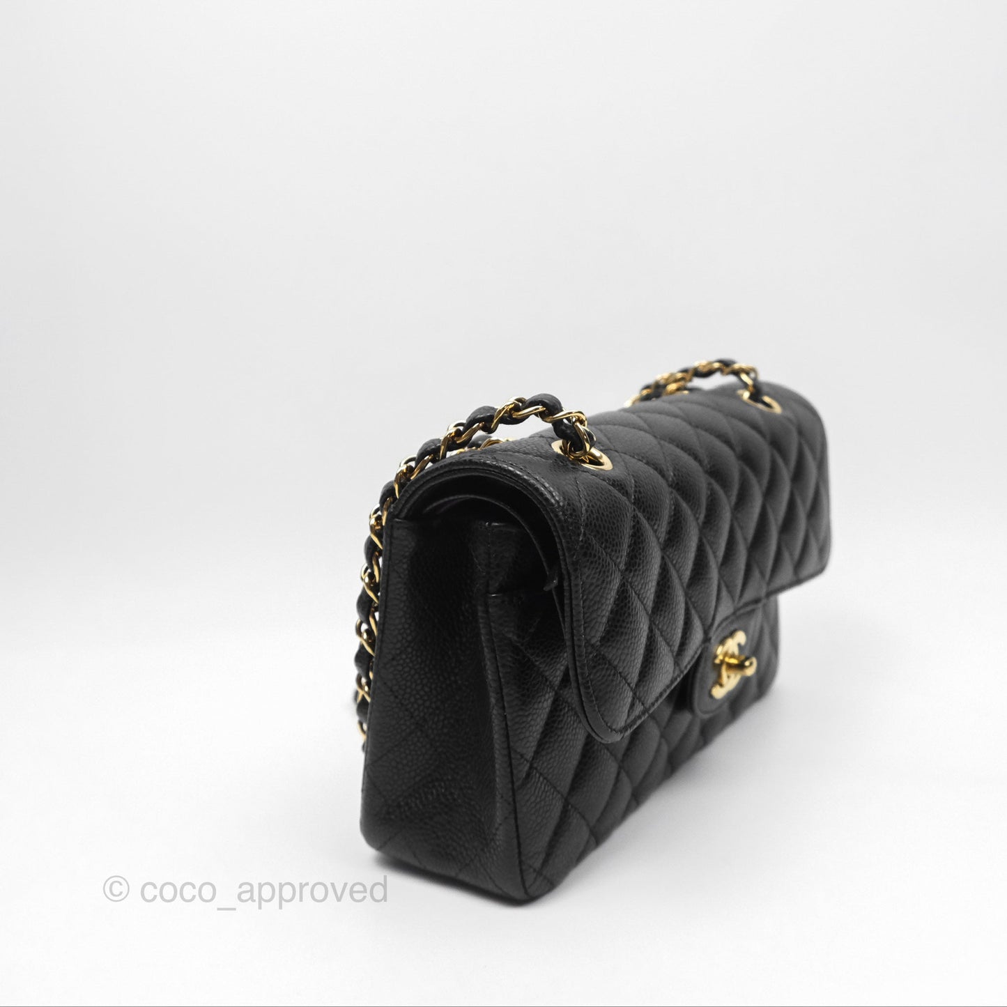 Chanel Small S/M Classic Flap Quilted Black Caviar Gold Hardware