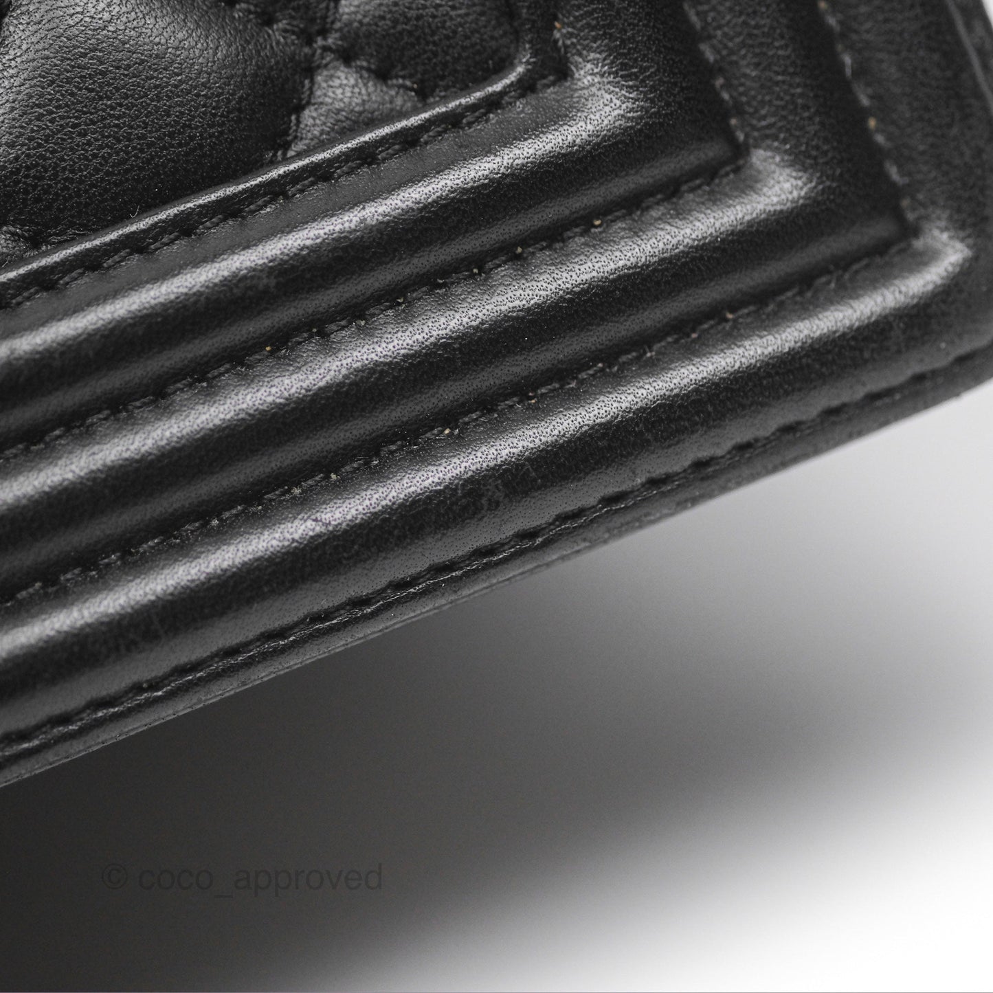 Chanel Medium Boy Quilted Black Lambskin Ruthenium Hardware