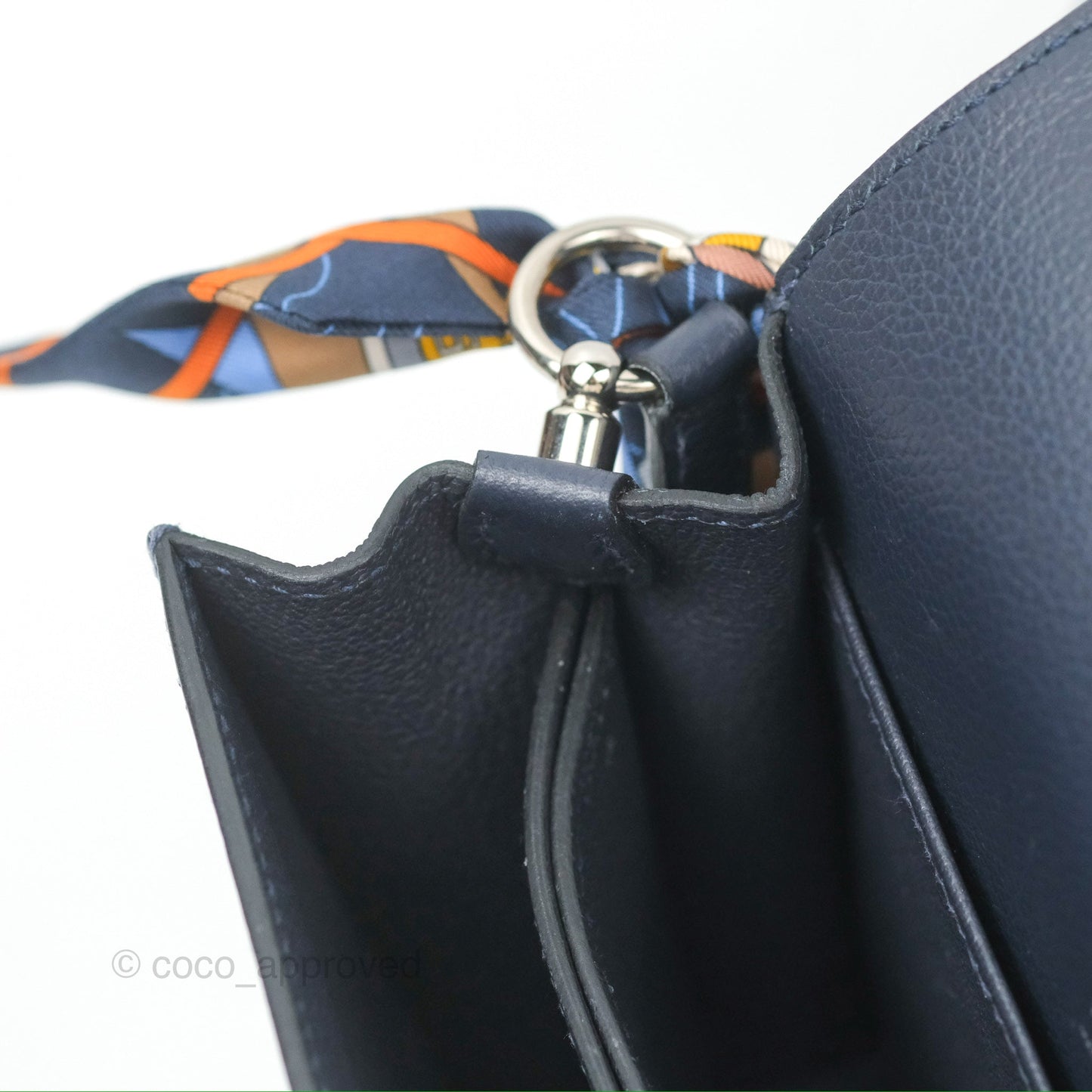 Hermès Roulis Mini 18 Blue Nuit Evercolor Palladium Hardware