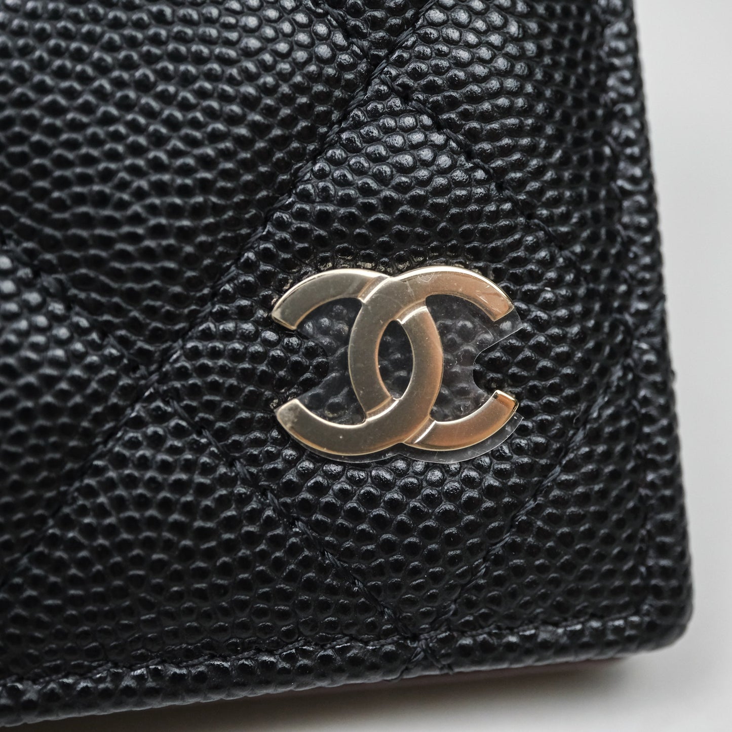 Chanel Quilted Classic Flap Card Holder Black Caviar Gold Hardware 23C