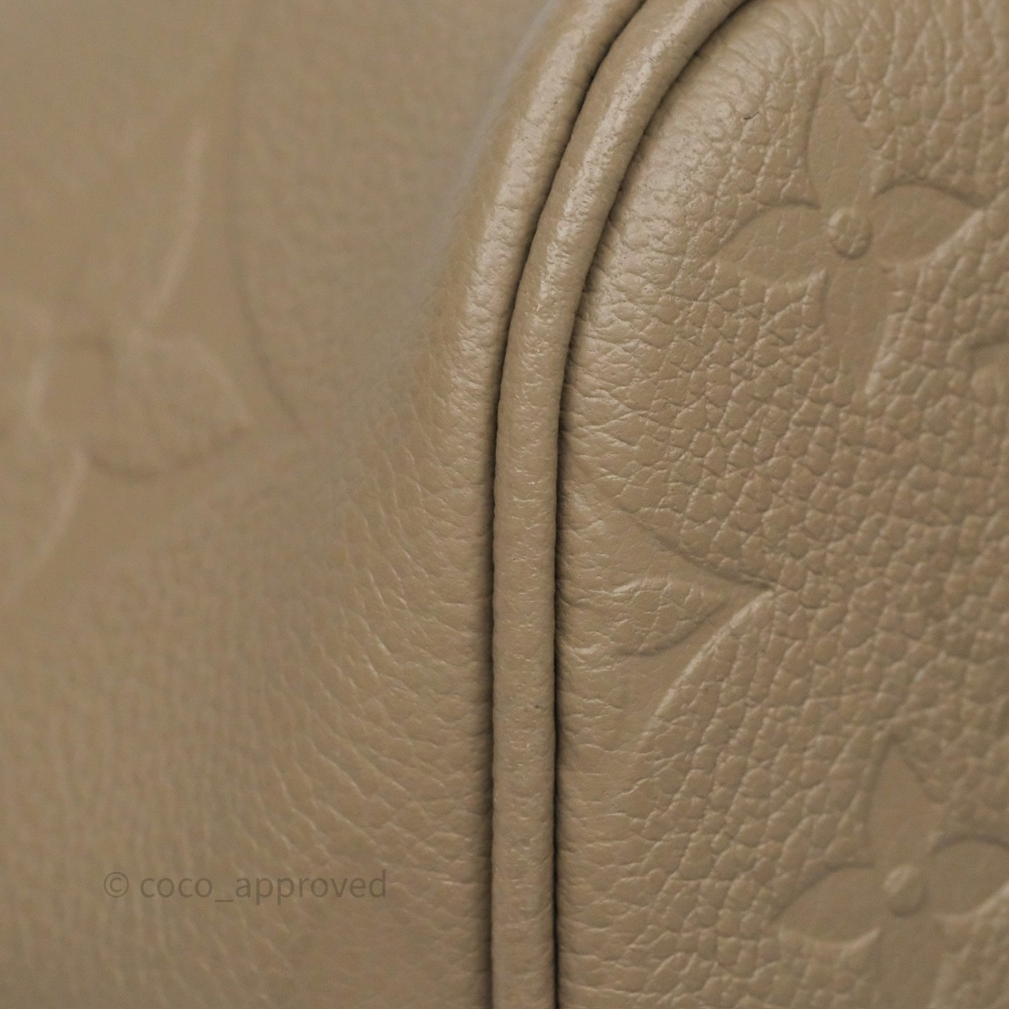 Louis Vuitton Neverfull MM Monogram Empreinte Leather Tourterelle