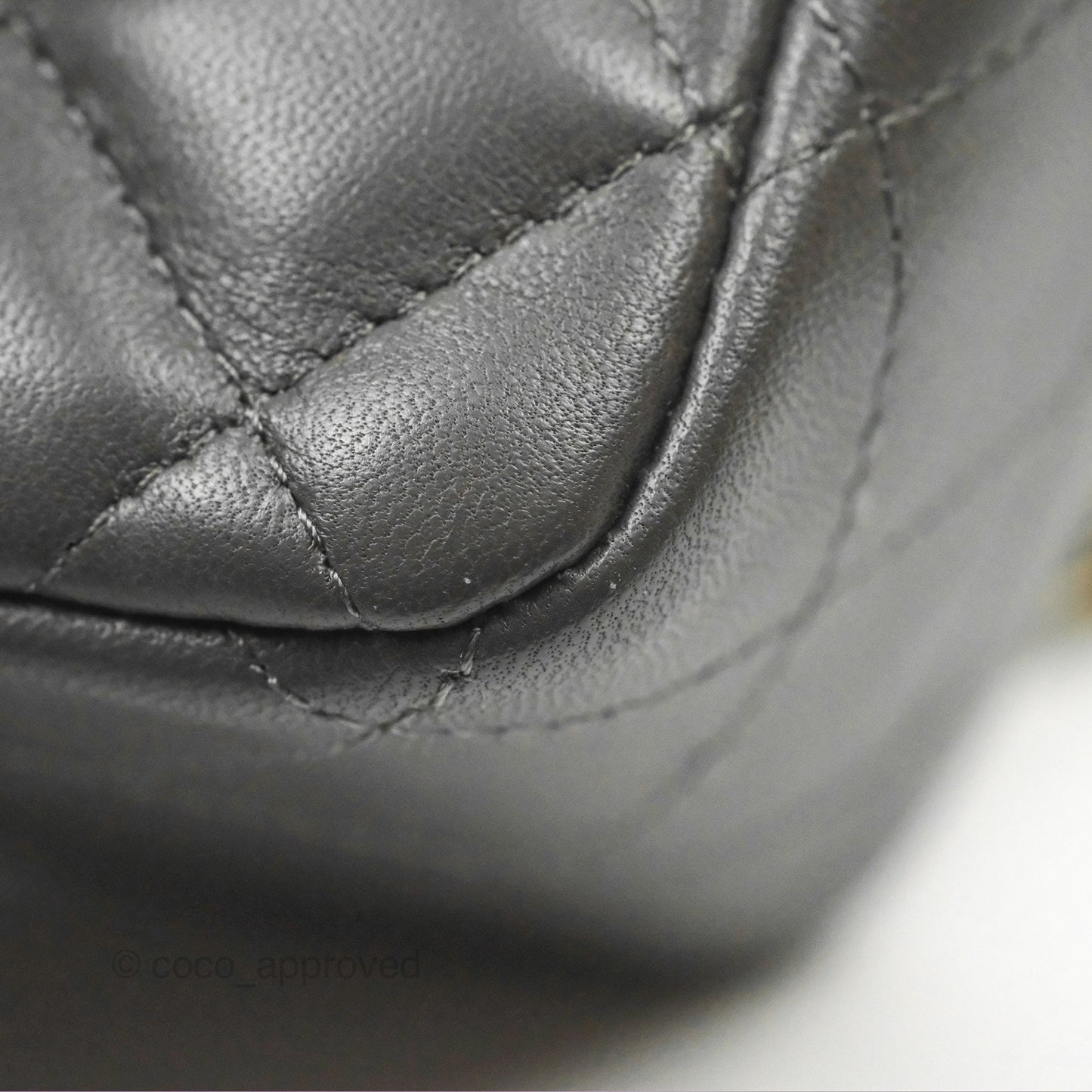 Chanel Quilted Mini Square Flap Grey Lambskin Gold Hardware