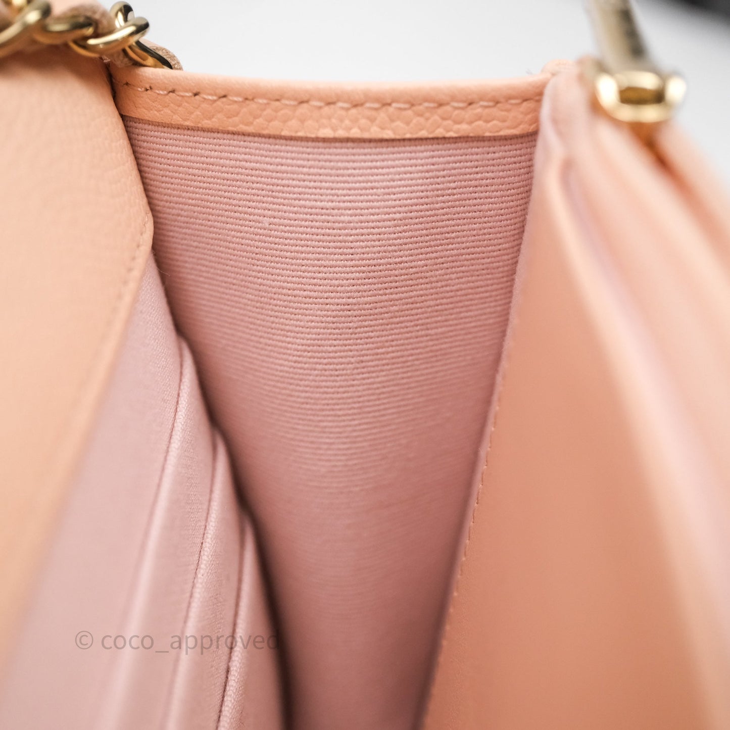 Chanel Quilted Classic Wallet on Chain WOC Pink Caviar Gold Hardware