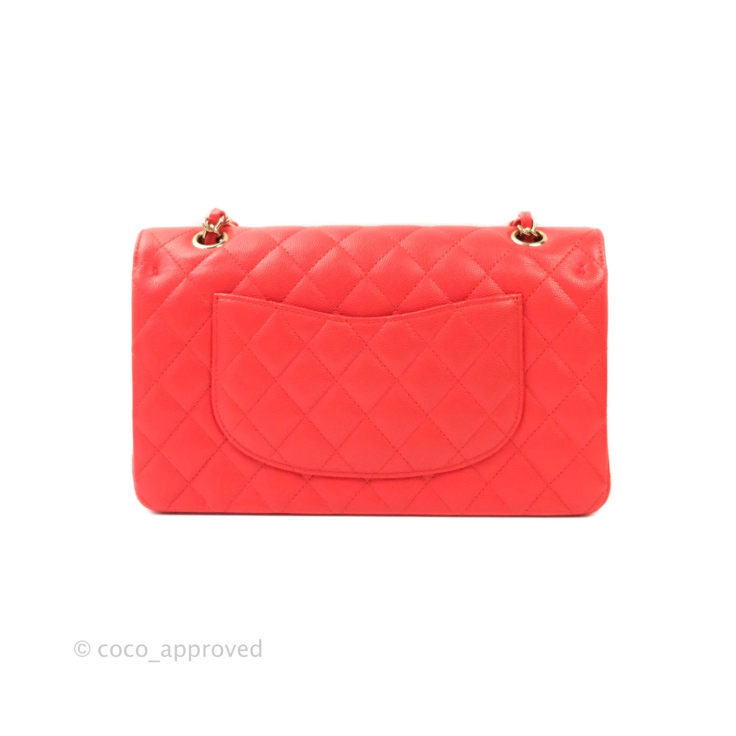 Chanel Classic M/L Medium Double Flap Red Caviar Gold Hardware