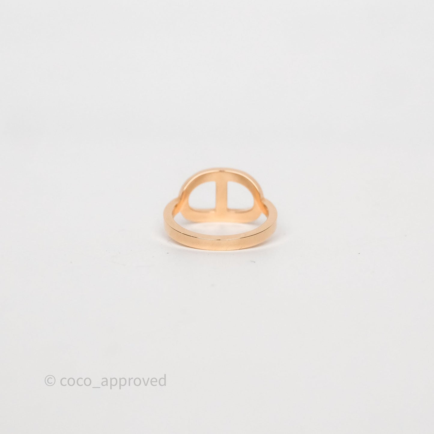 Hermès Chaine d'ancre Contour Ring Medium Model Diamonds Rose Gold Size 50