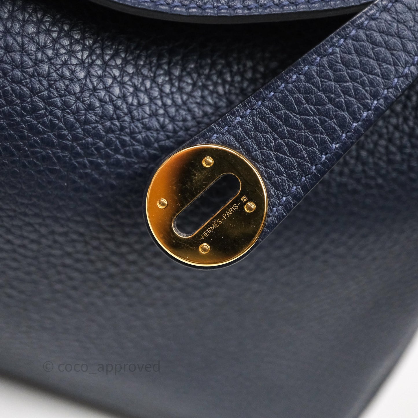 Hermès Lindy 30 Bleu Nuit 2Z Clemence Gold Hardware