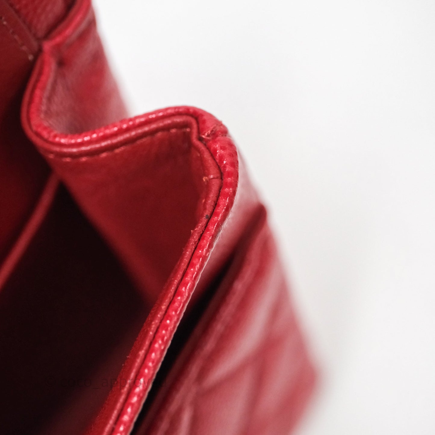 Chanel Classic M/L Medium Flap Quilted Red Caviar Gold Hardware