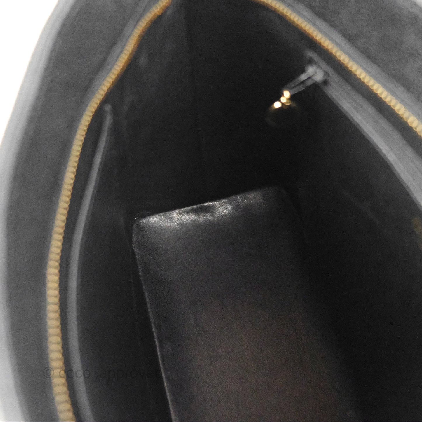 Chanel Vintage Medallion CC Black Caviar Tote Bag Gold Hardware