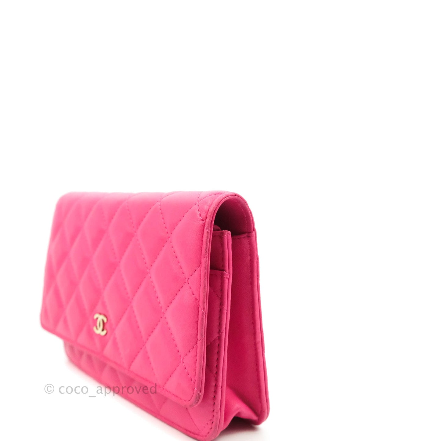 Chanel Quilted Wallet on Chain WOC Pink Lambskin Gold Hardware