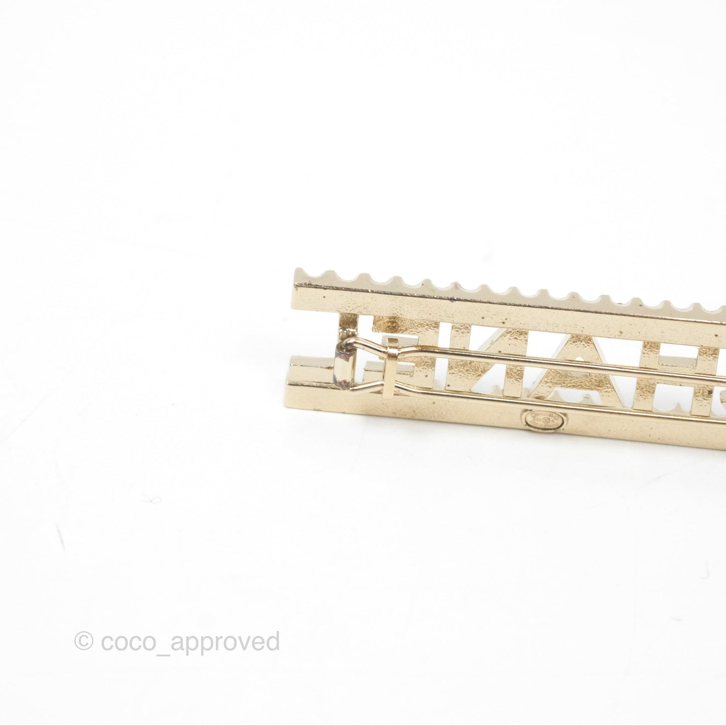 Chanel Crystal Hair Clip Gold Tone 22S