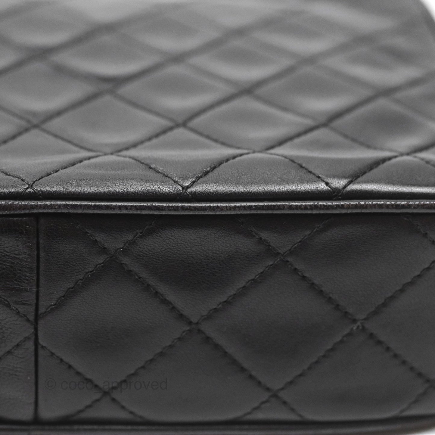 Chanel Vintage Small Camera Bag Black Lambskin Gold Hardware