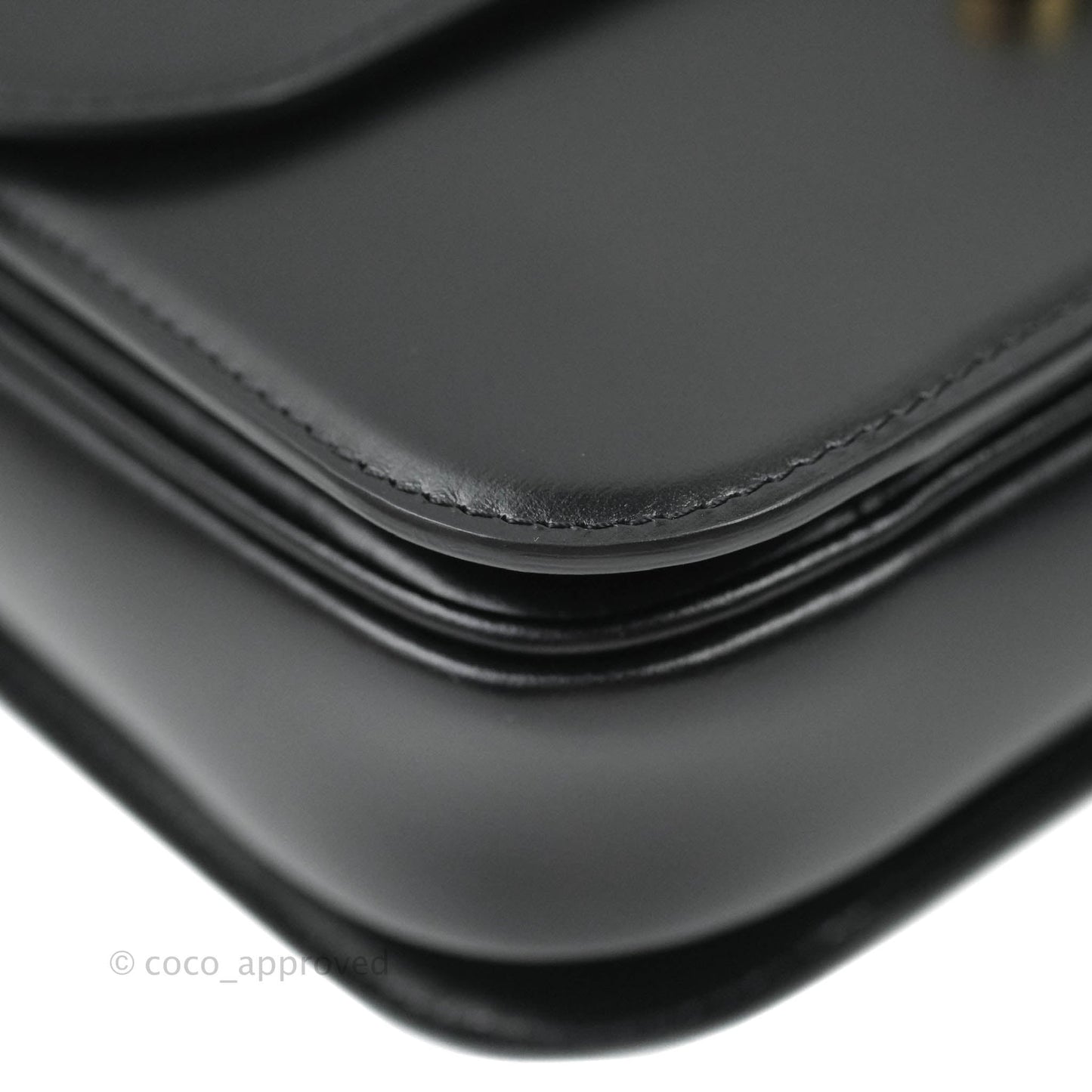 Celine Shiny Calfskin Medium Triomphe Black