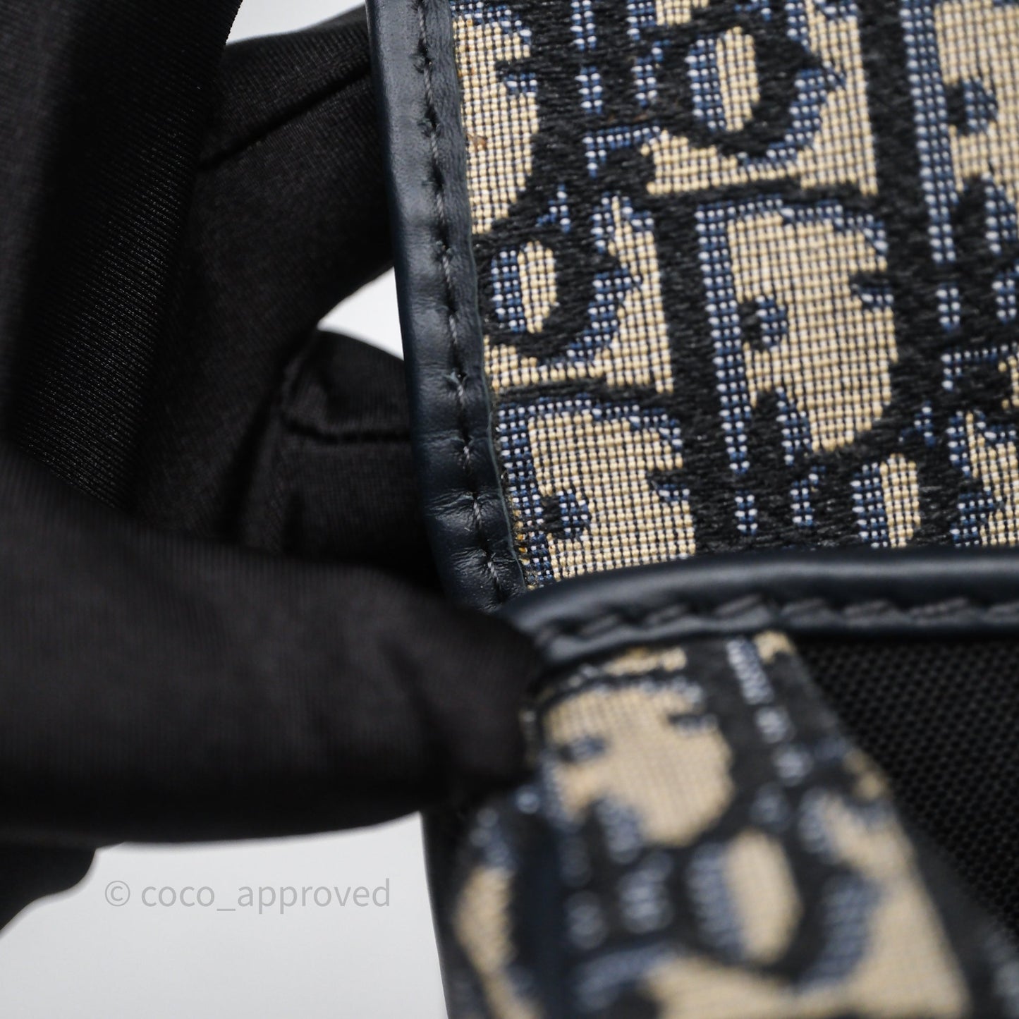 Christian Dior Medium Bobby Bag Blue Oblique Jacquard Canvas