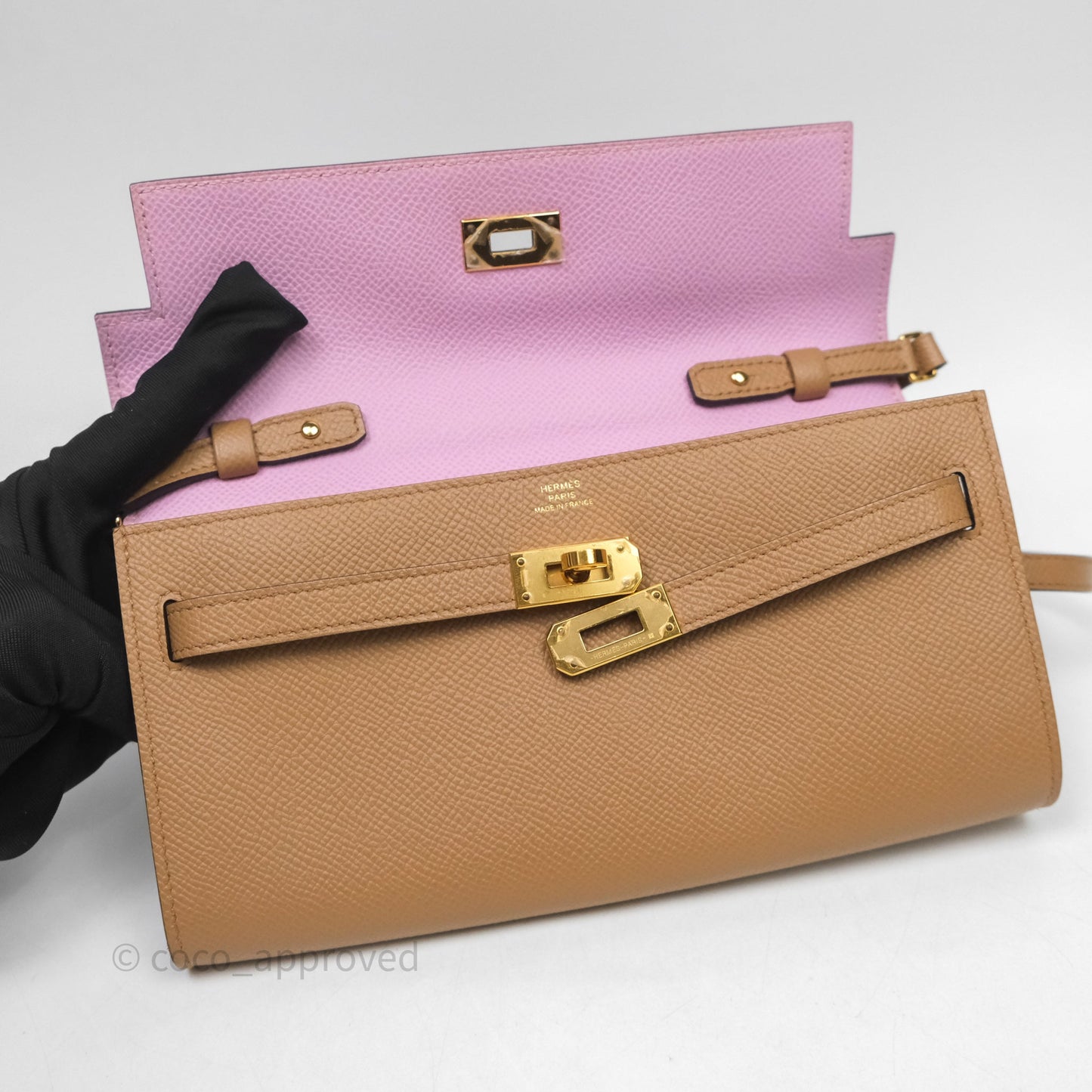 Hermès Kelly To Go Wallet Chai 0M Epsom Gold Hardware