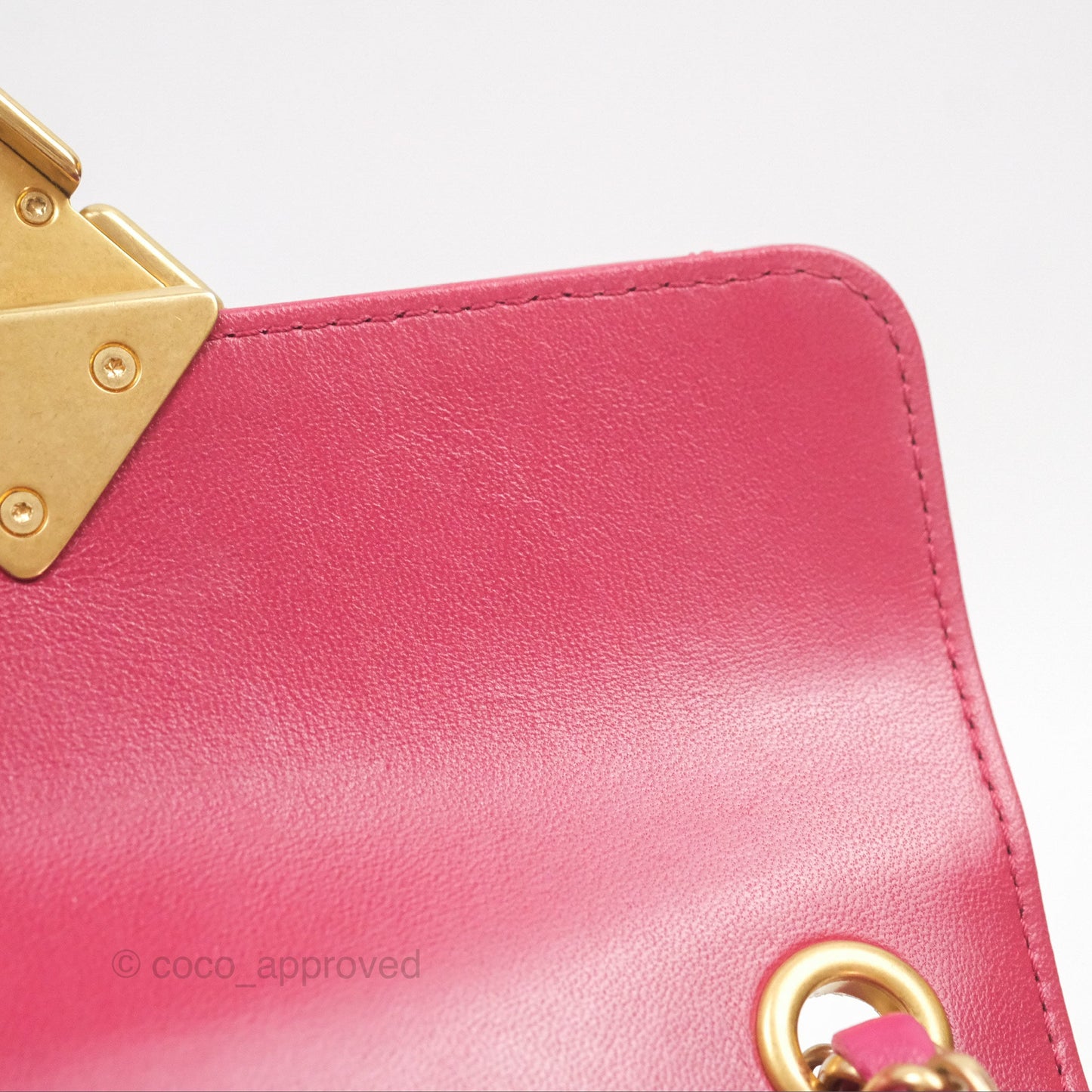 Chanel Diamond Lock CC Flap Bag Pink Lambskin Gold Hardware