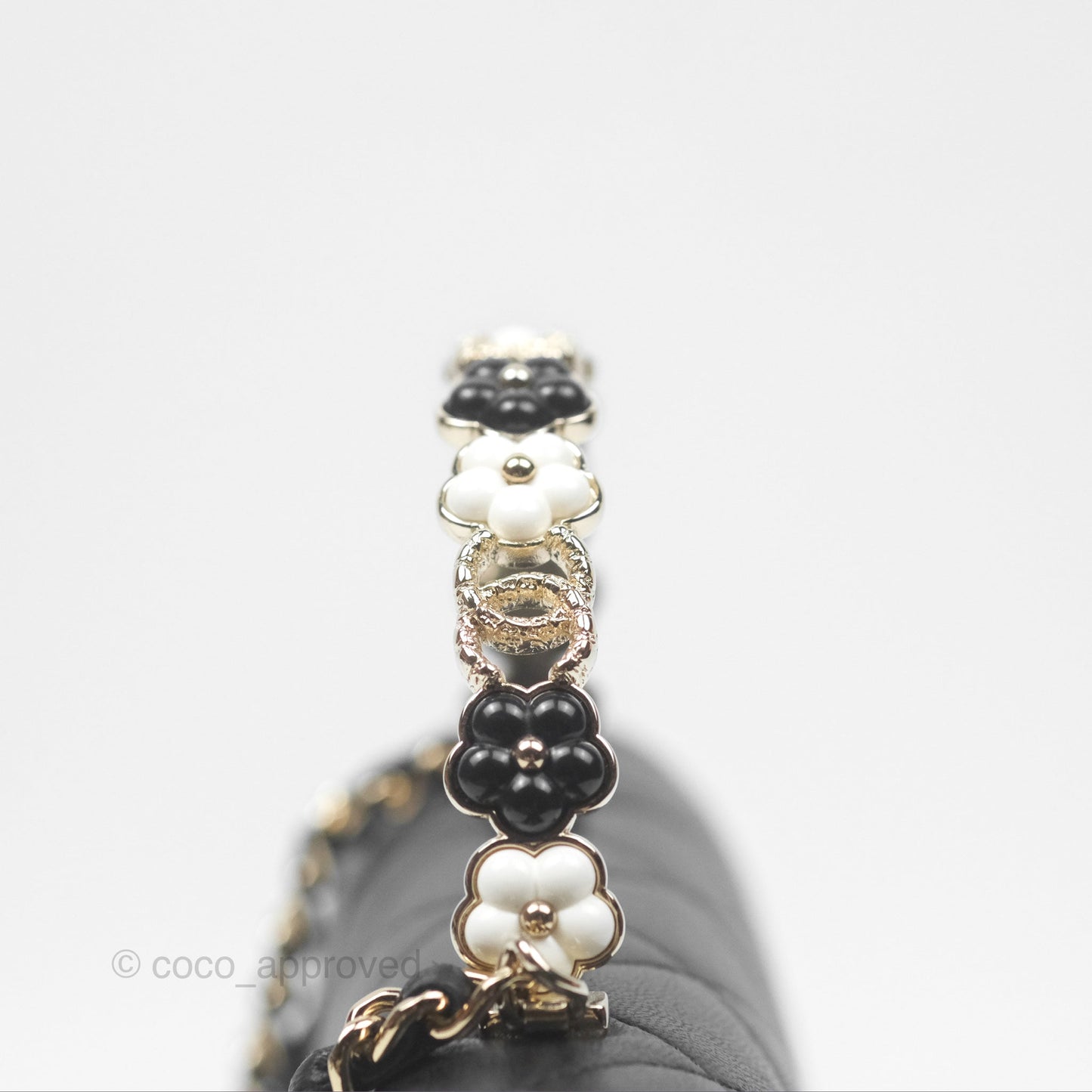 Chanel Camellia Handle WOC with Chain Black Lambskin 23K