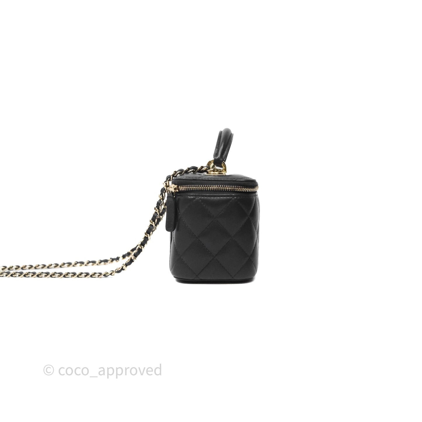 Chanel Trendy CC Vanity Rectangular Top Handle Dark Grey Lambskin Gold Hardware