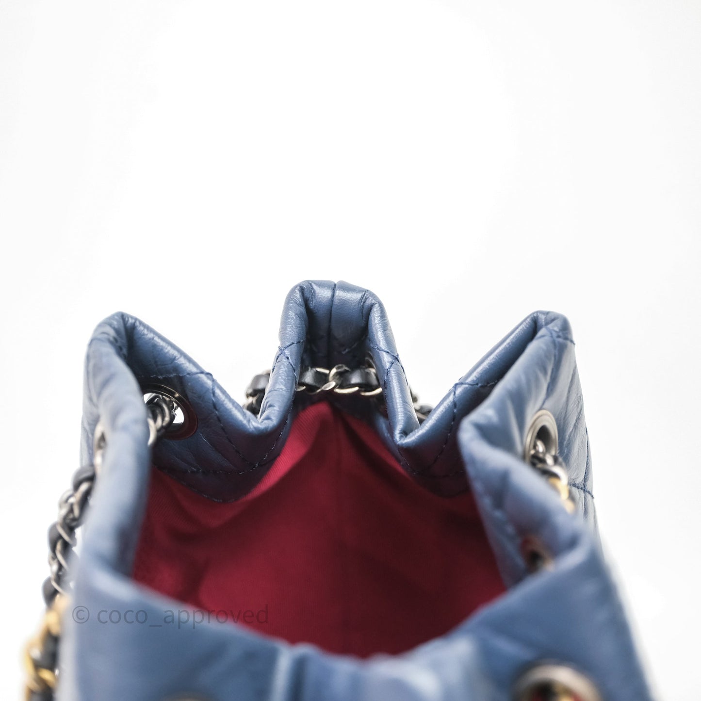 Chanel Gabrielle Backpack Blue Aged Calfskin Small