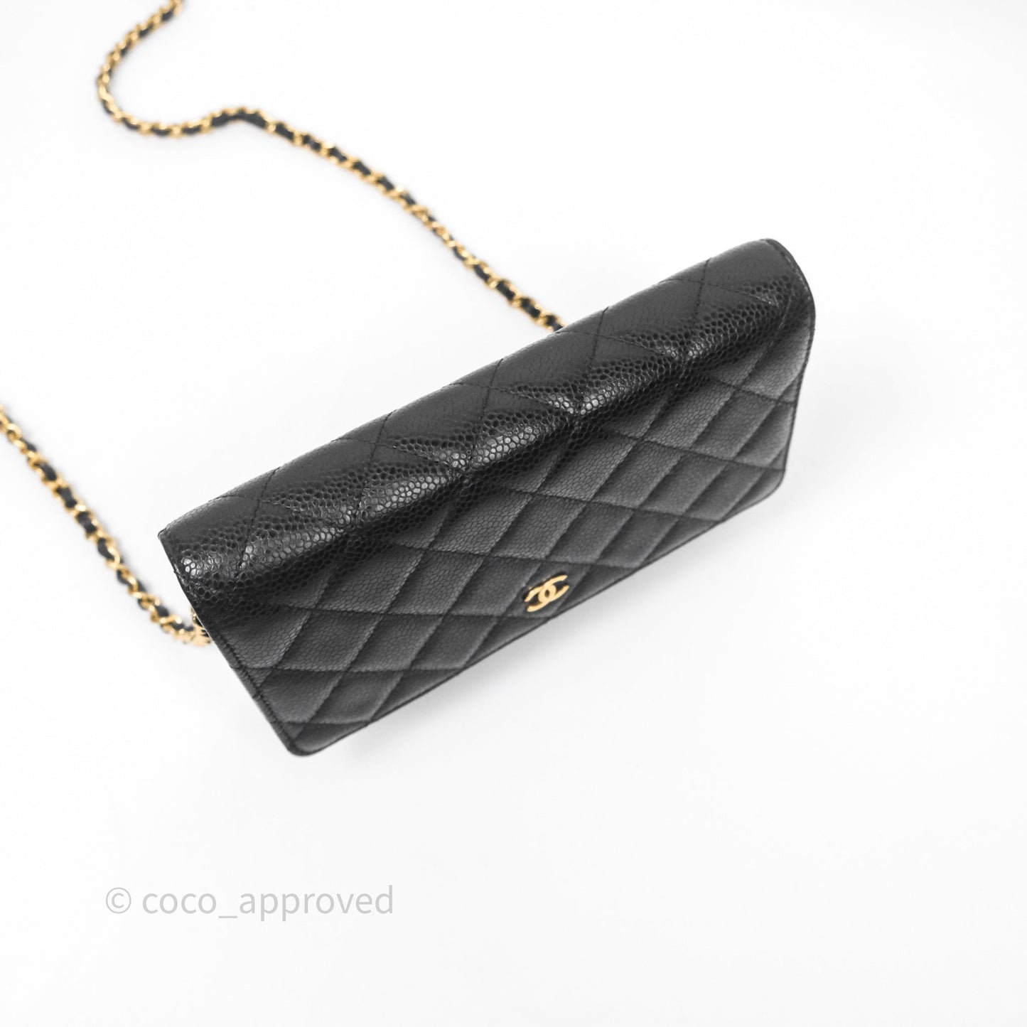 Chanel Quilted WOC Black Caviar Gold Hardware