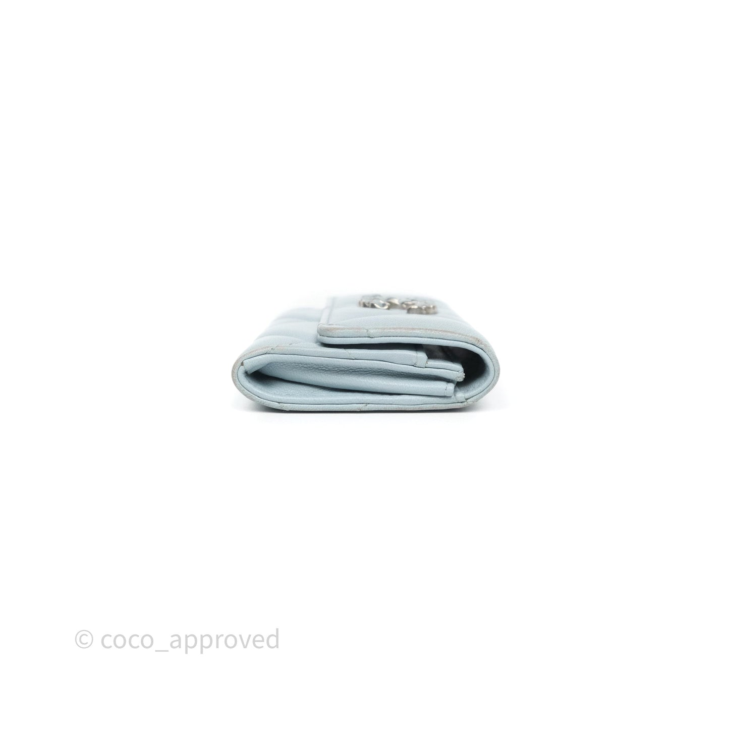Chanel 19 Flap Card Holder Light Blue Lambskin