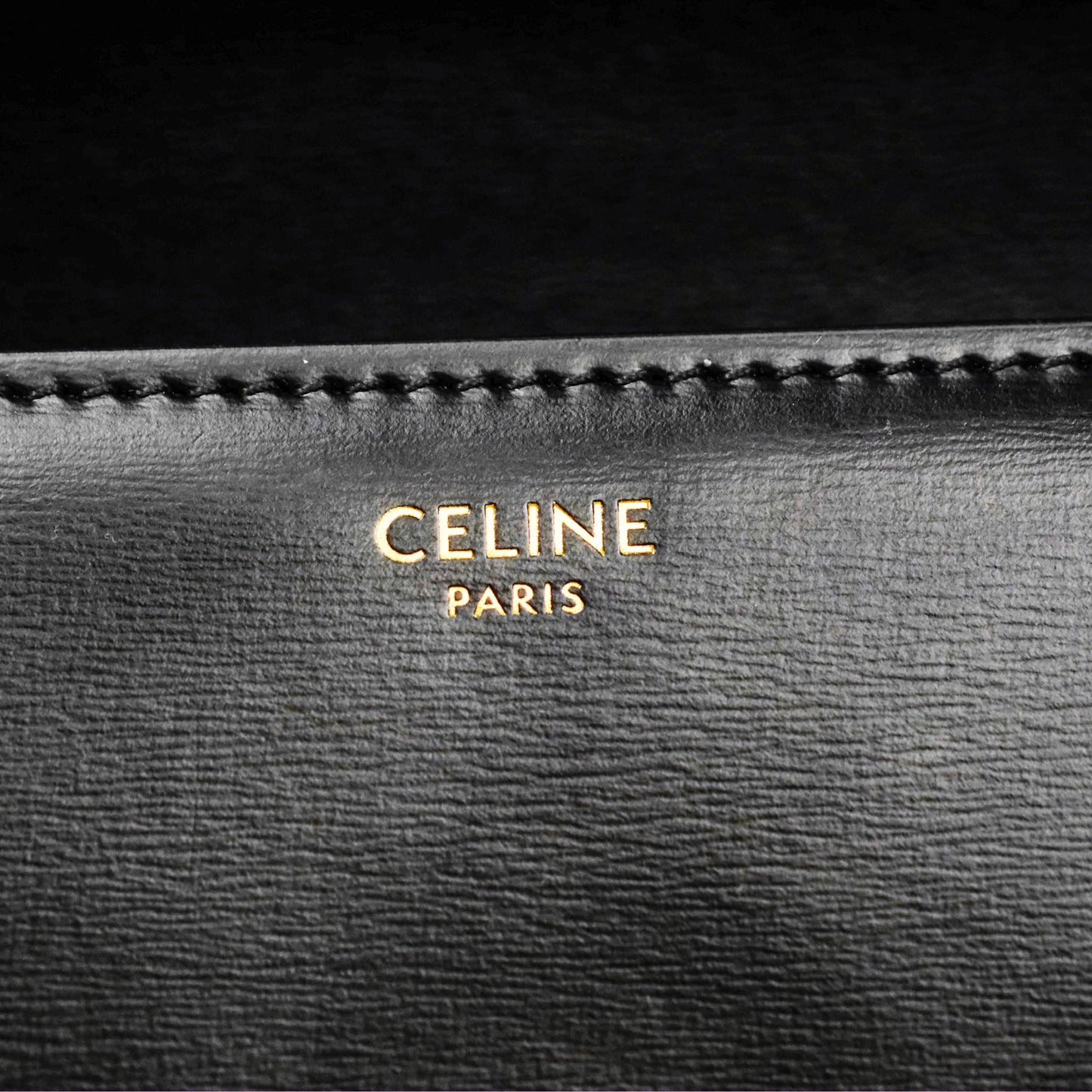 Celine Triomphe Shoulder Bag Black Calfskin
