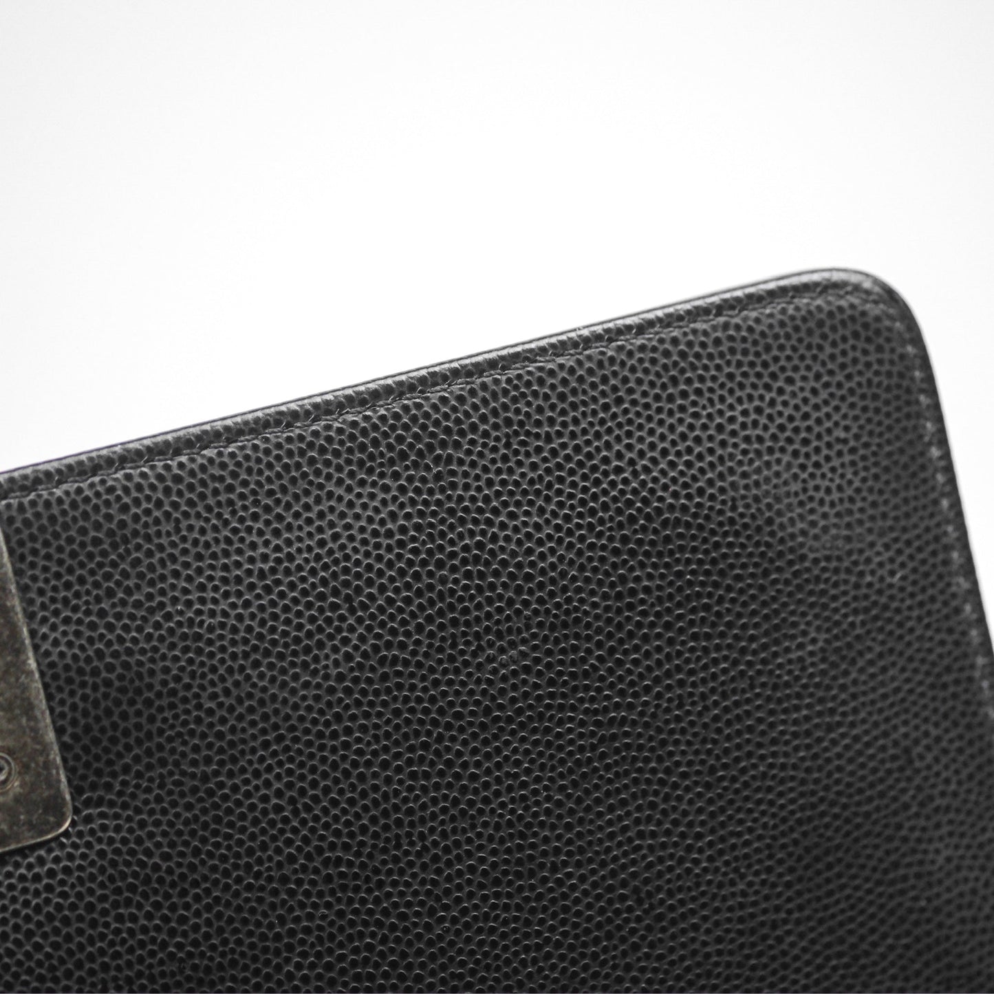 Chanel Medium Boy Quilted Black Caviar Ruthenium Hardware