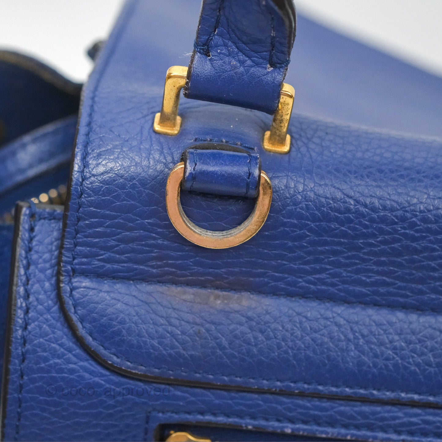 Celine Small Sleek Trapeze Blue Calfskin
