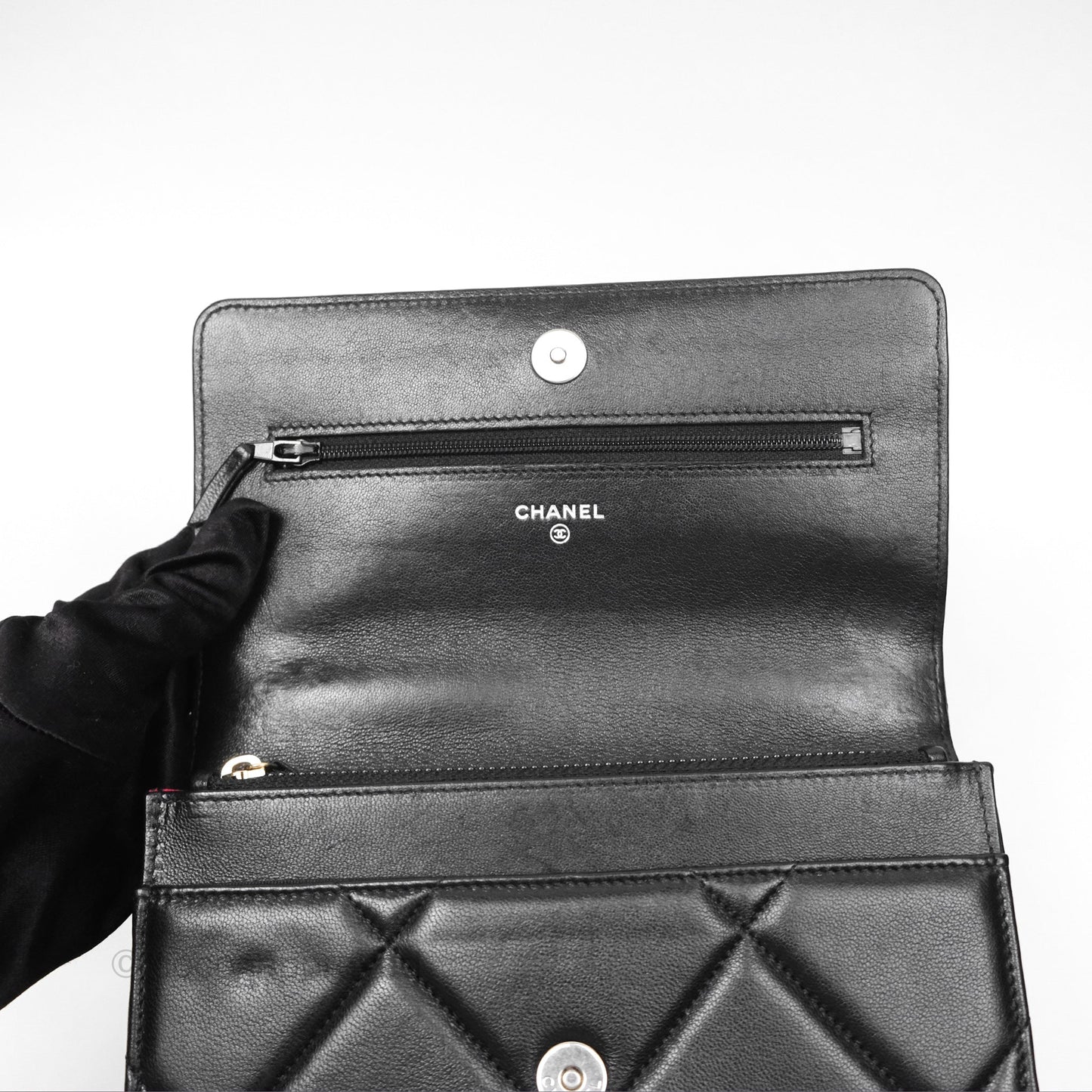 Chanel 19 Wallet on Chain WOC Black Mixed Hardware