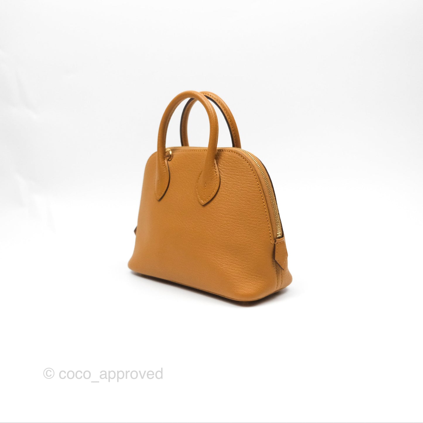 Hermès Bolide Mini 1923 Caramel Chevre Mysore Strap Ficelle/Black Gold Hardware
