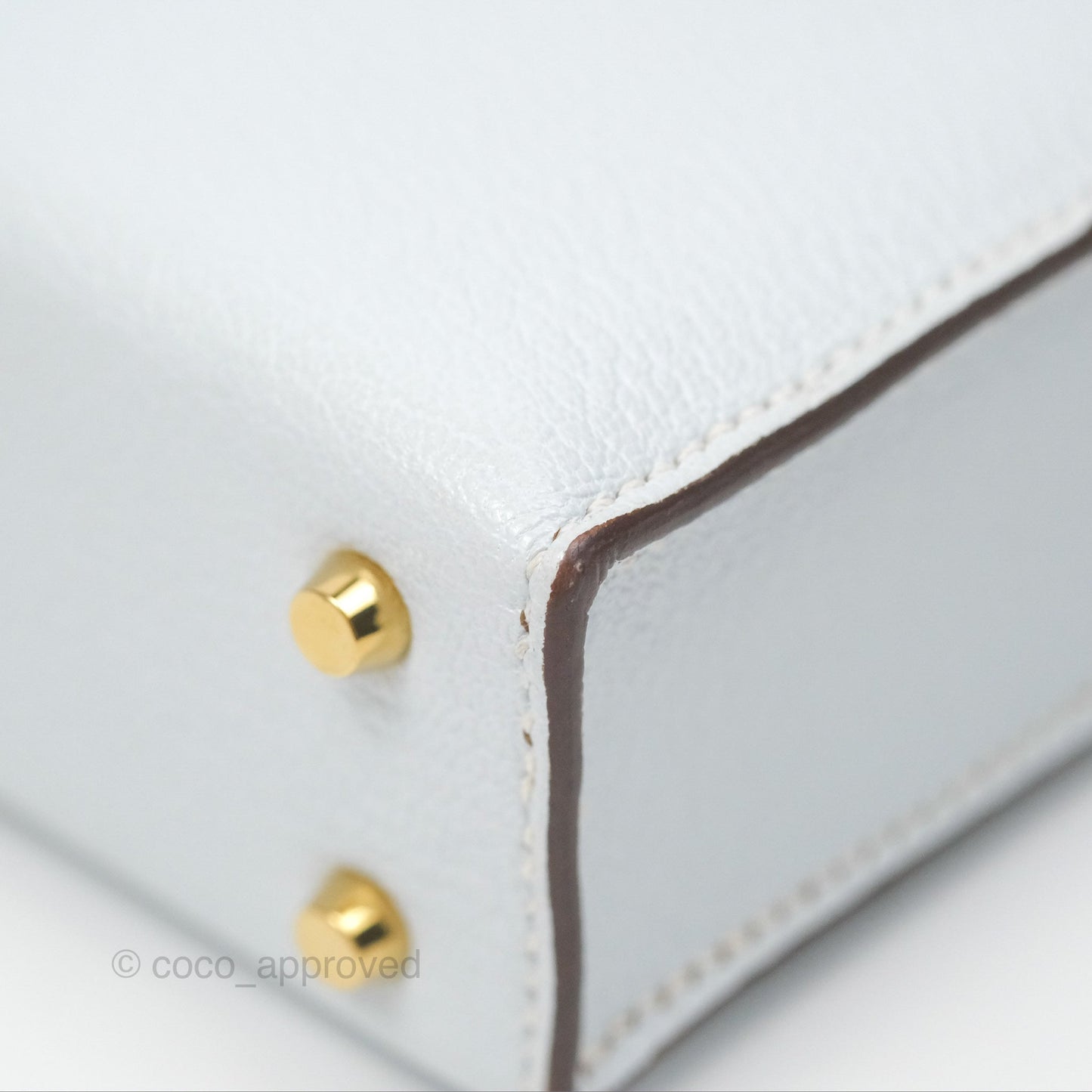 Hermes Mini Verrou Bleu Brume Chèvre Mysore Gold Hardware