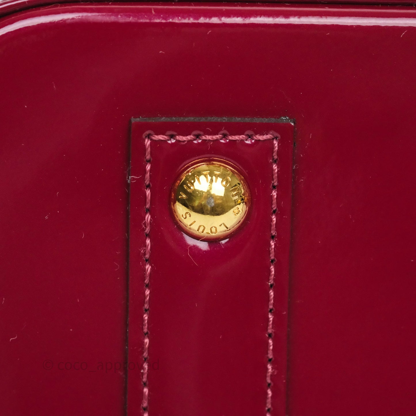 Louis Vuitton Alma BB Burgundy Patent Gold Hardware