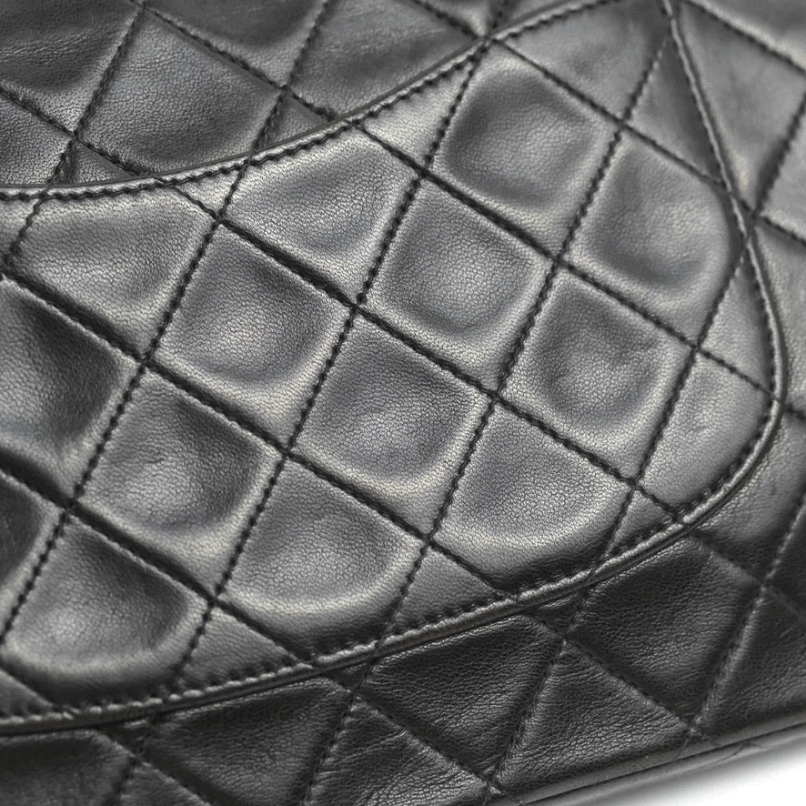 Chanel Classic Vintage Medium Flap Black Lambskin 24K Gold Hardware