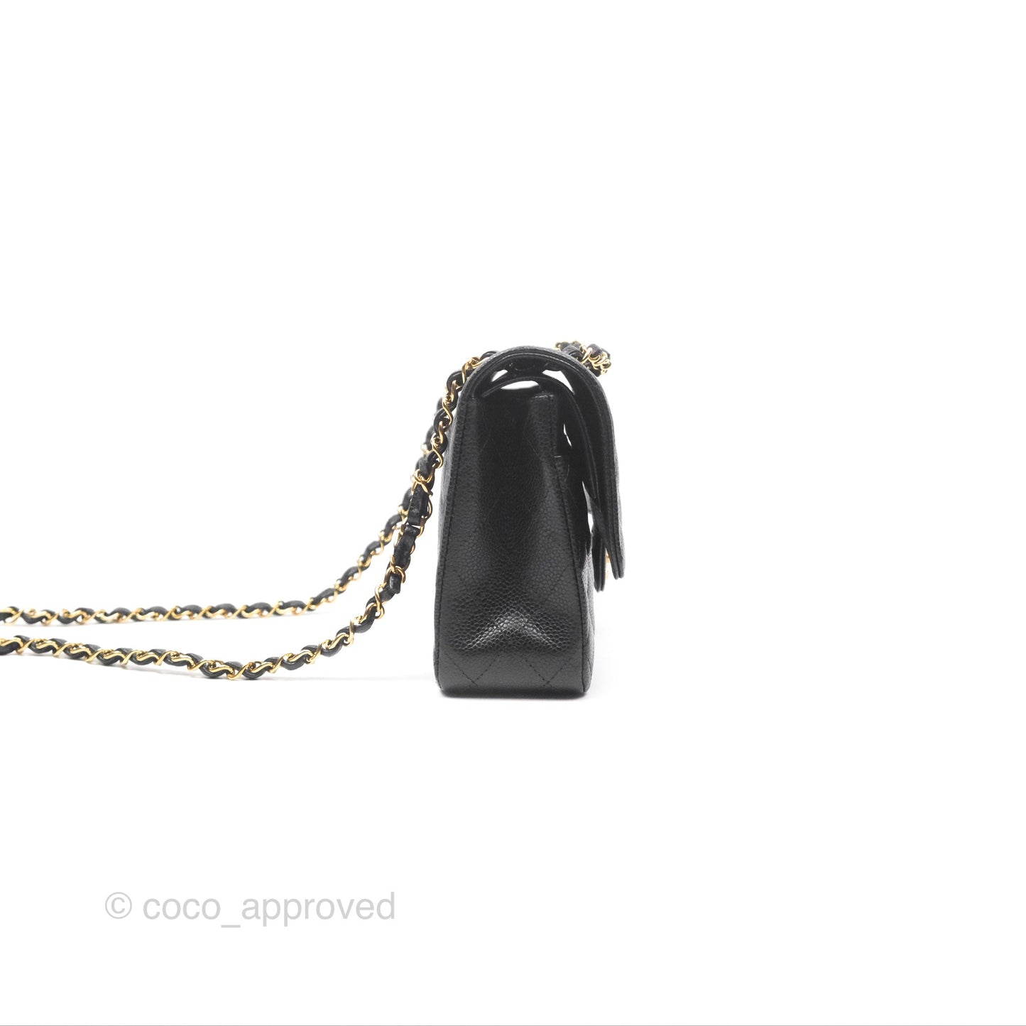 Chanel Classic M/L Medium Flap Quilted Black Caviar Gold Hardware