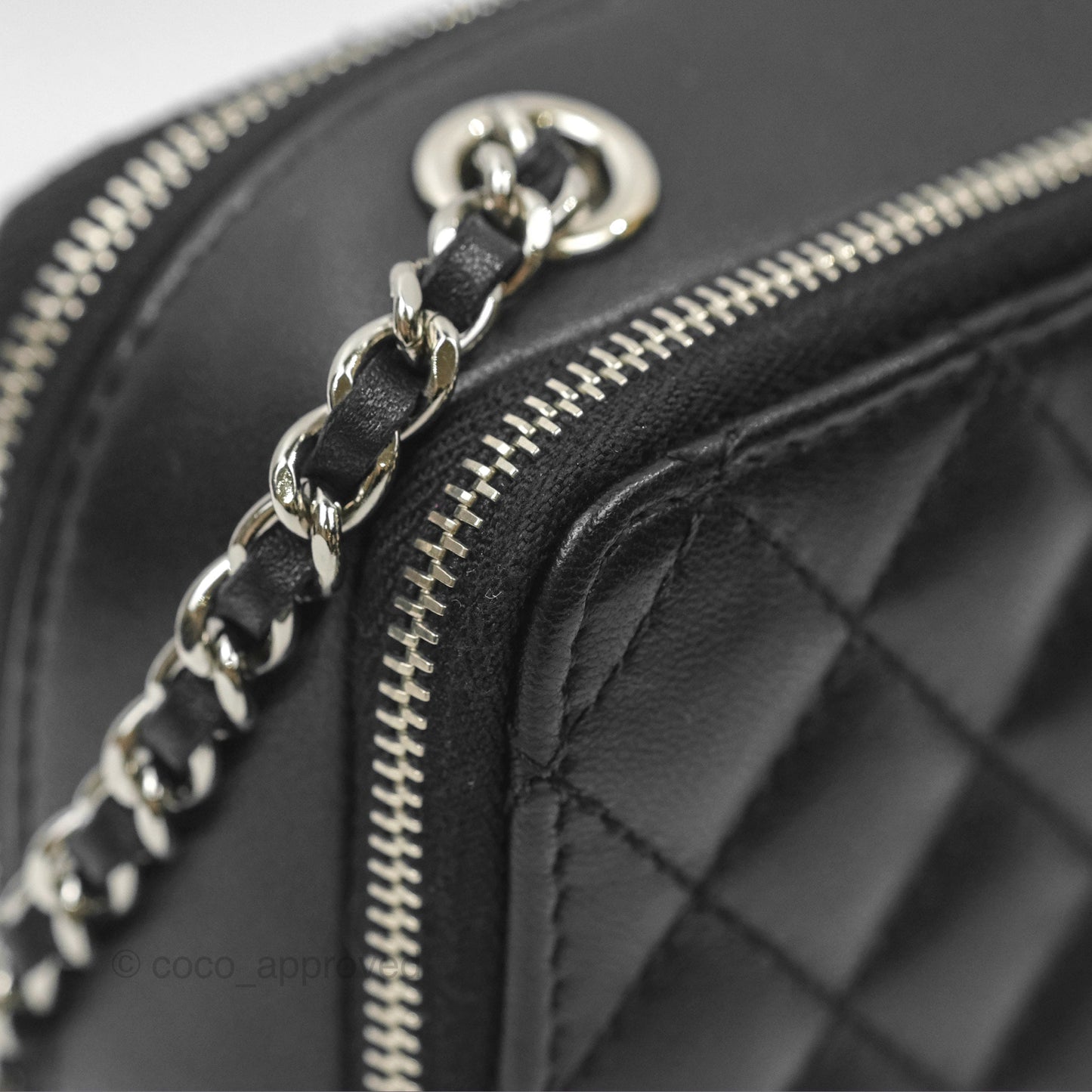 Chanel Small Pocket Box Camera Case Black Lambskin Silver Hardware