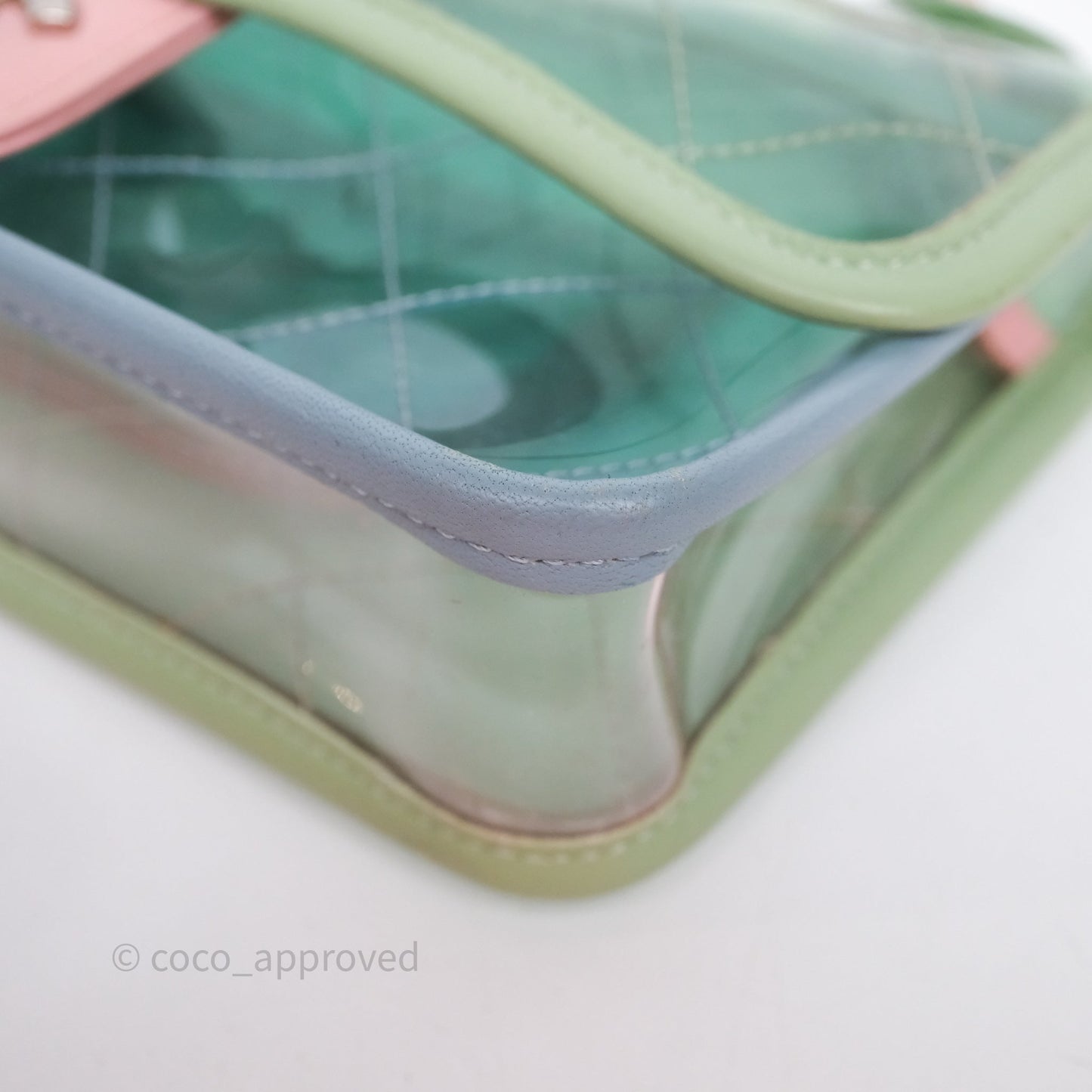 Chanel Coco Splash PVC Mini Flap Bag Blue/Green/Pink Silver Hardware