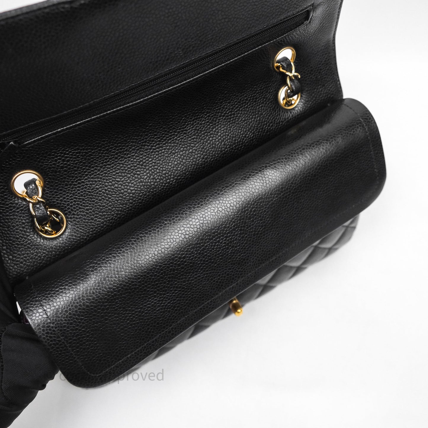 Chanel Classic M/L Medium Flap Quilted Black Caviar Gold Hardware