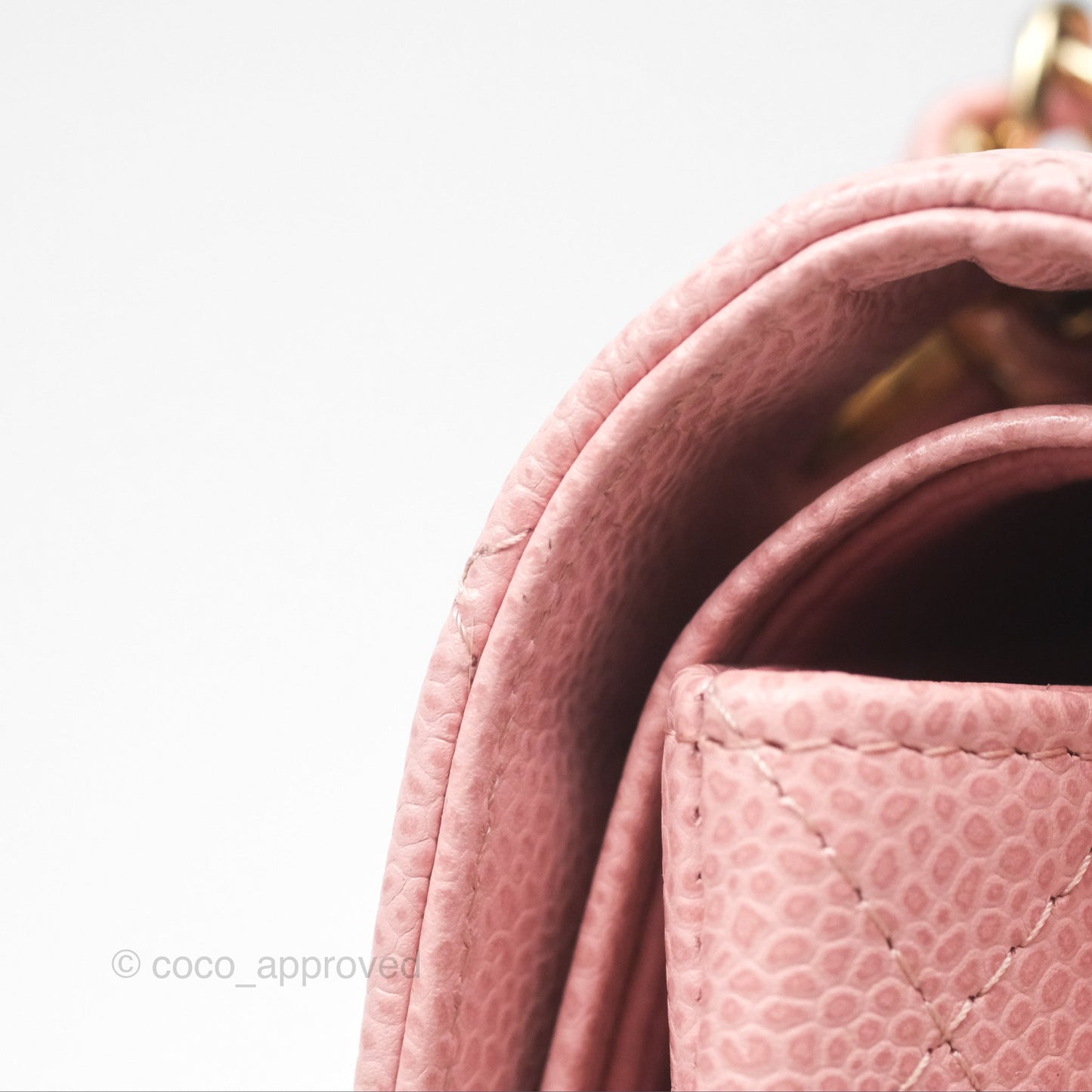 Chanel Vintage Classic M/L Medium Flap Quilted Sakura Pink Caviar 24K Gold Hardware