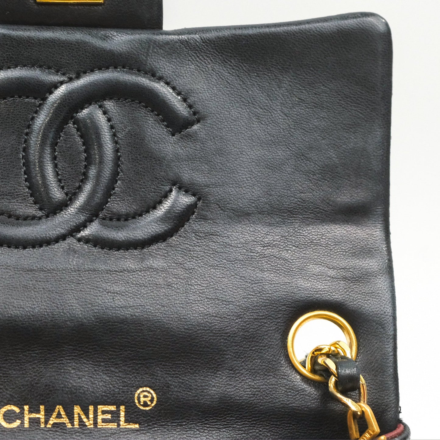 Chanel Vintage Mini Square Black Lambskin 24K Gold Hardware