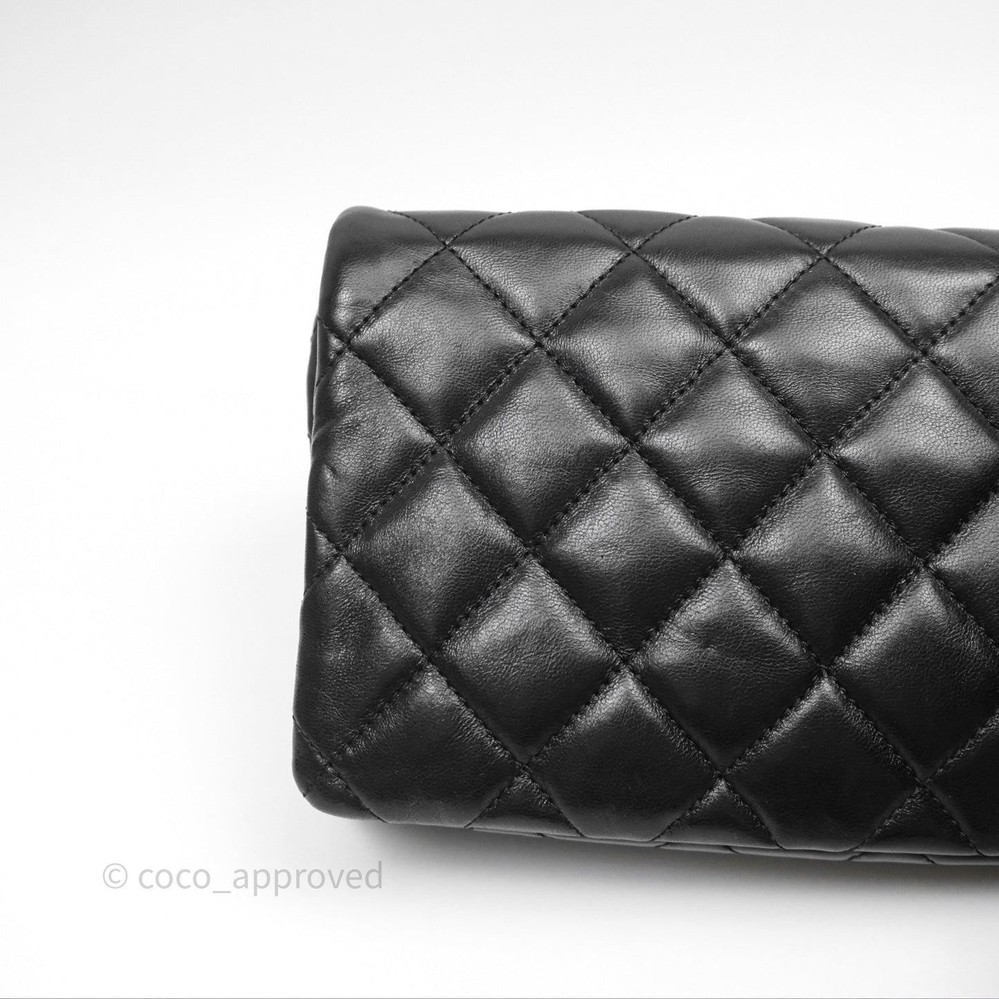 Chanel Small All Slide Adjustable Chain Flap Bag Black Lambskin Aged Gold Hardware 22K