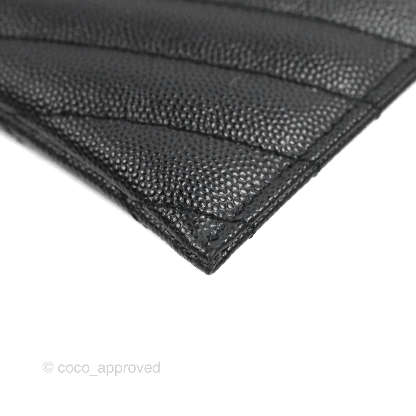 Saint Laurent Cassandre Matelasse Zipped Pouch Black Grained Leather Gold Hardware